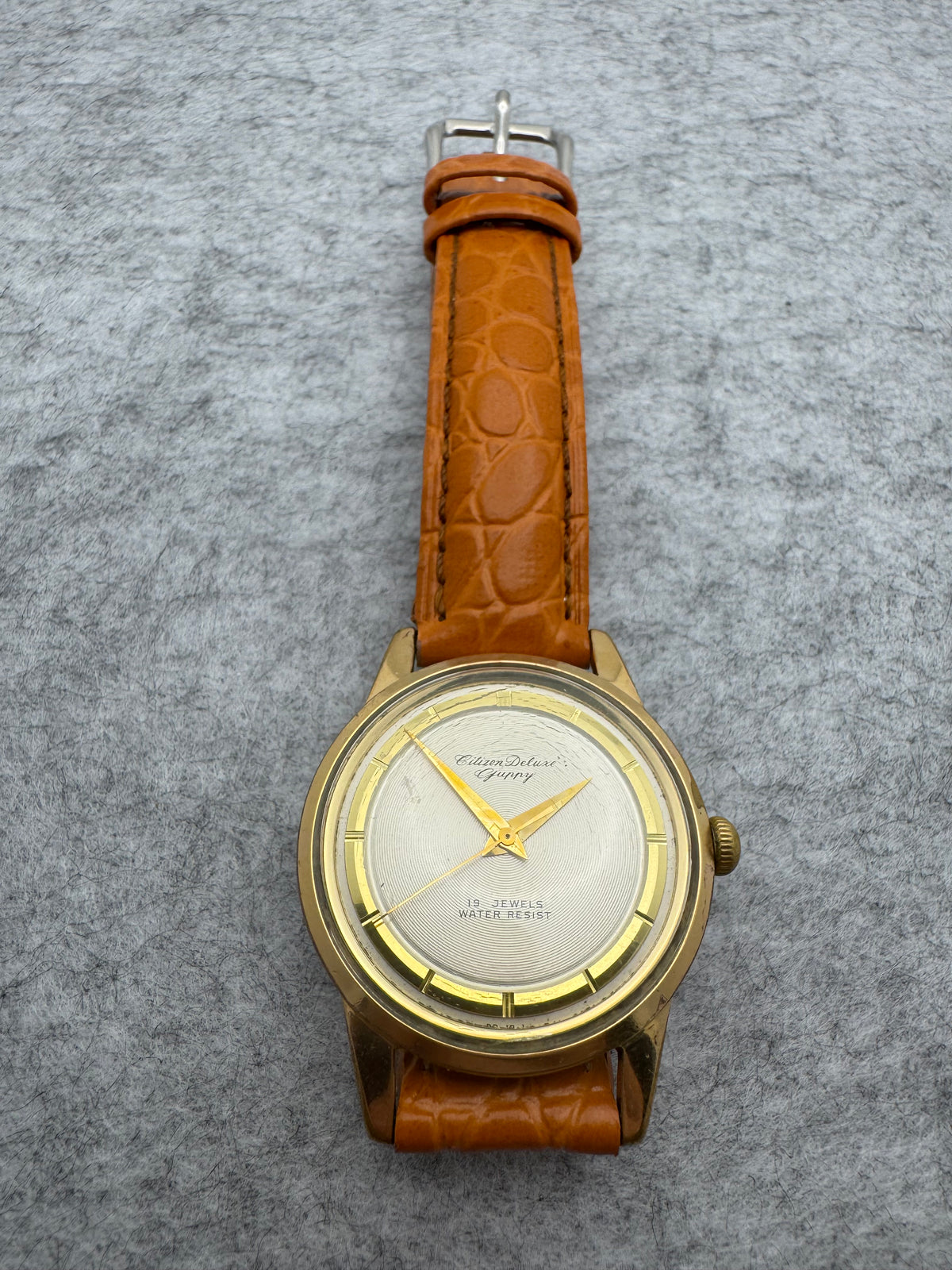 Citizen Deluxe „Guppy", Referenz 130901, 19 Jewels – Handaufzug – gesuchte Zifferblattvariante, frisch in Japan revidiert