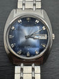 Seiko Lord Matic 5606-7230 – Calibre 5606, 25 rubis, Suwa Seikosha – cadran bleu, verre à neuf facettes, bracelet en acier d'origine – août 1972 – révisée récemment