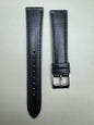 Original Seiko Lederarmband DX59A (18–15 mm) - schwarz mit silberfarbener Dornschließe (JDM)