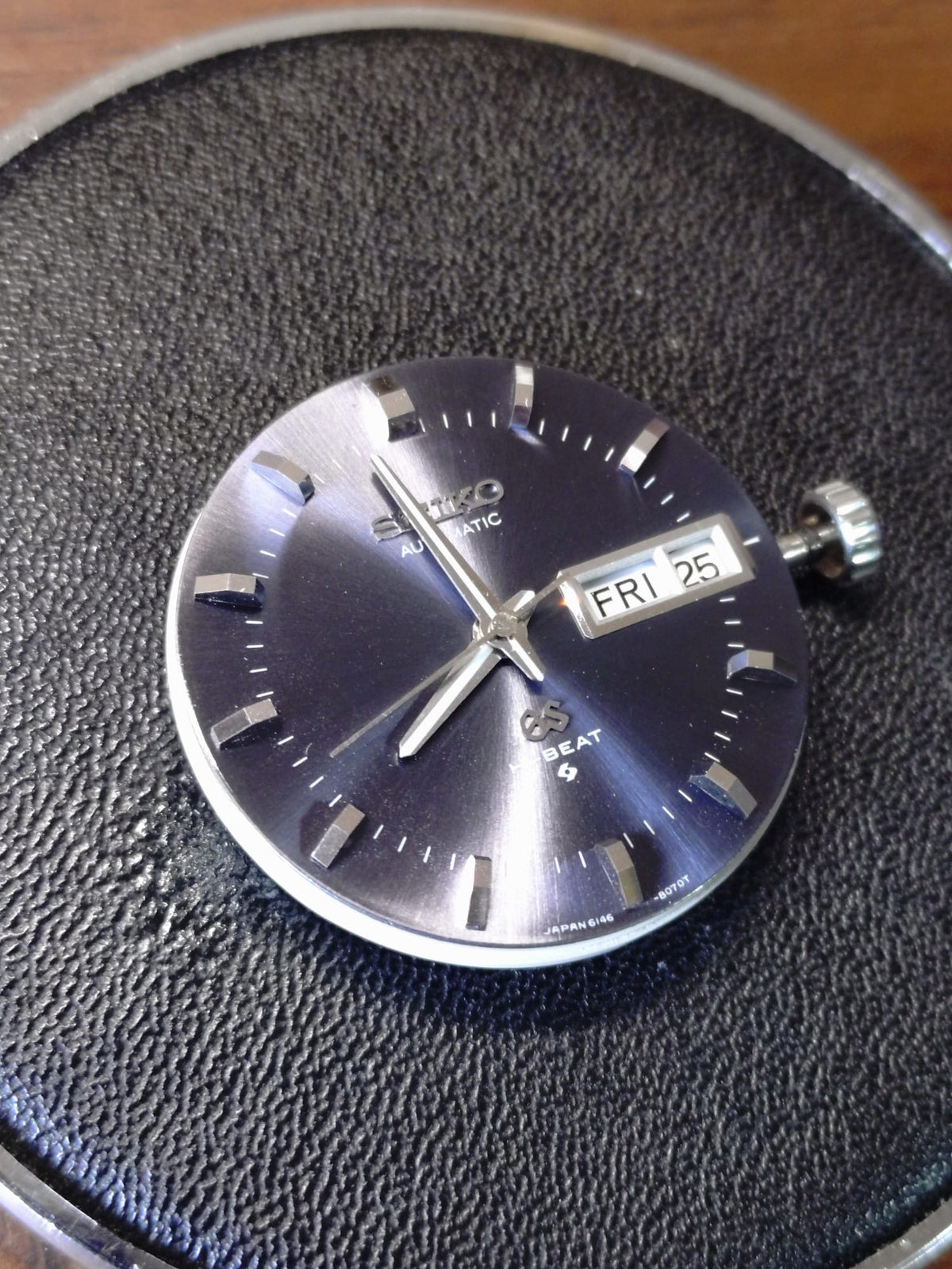 Grand Seiko 61GS Hi-Beat – Ref. 6146-8050 – Caliber 6146A, 36,000 vph, Suwa Seikosha – blue-grey dial, faceted crystal – May 1972 – freshly serviced
