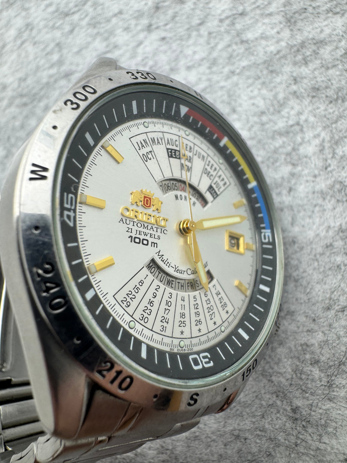 Orient Multi-Year Calendar 100 m – JDM - Automatic with Compass Bezel – 2000s - approx. 44 mm