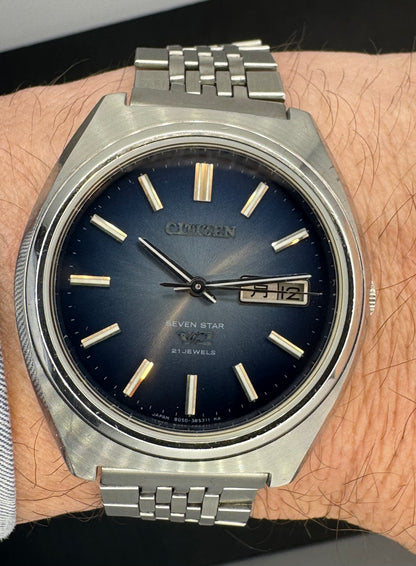 Citizen Seven Star V2 – frisch revidierter 1970er Automatikklassiker mit außergewöhnlichem Blue Sunburst (Juni 1975)