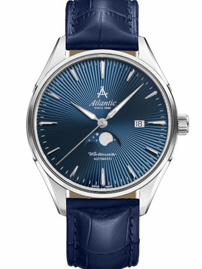 Atlantic Worldmaster 1888 Automatik NE Mondphase – Lederband (42 mm)