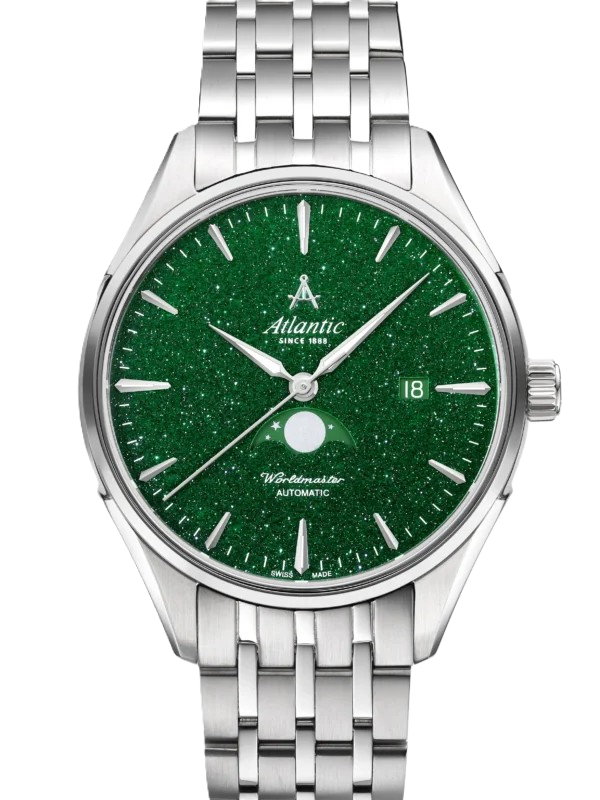 Atlantic Worldmaster Moonphase – Grüner Aventurin | Edelstahl (42 mm)