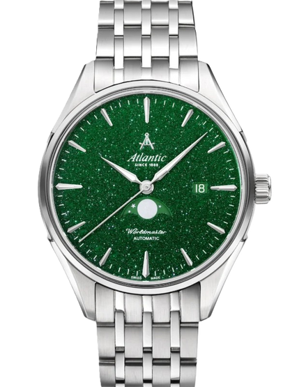 Atlantic Worldmaster Moonphase – Grüner Aventurin | Edelstahl (42 mm)