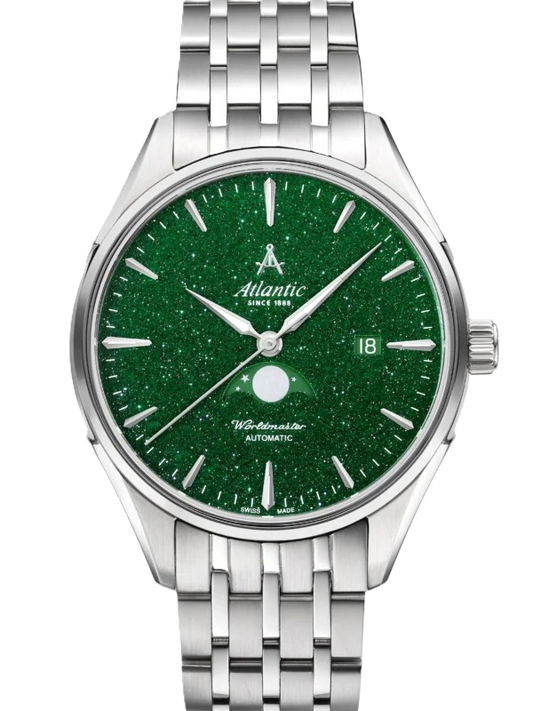 Atlantic Worldmaster Moonphase – Grüner Aventurin | Edelstahl (42 mm)