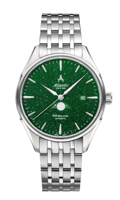 Atlantic Worldmaster Moonphase – Grüner Aventurin | Edelstahl (42 mm)
