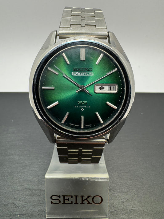Seiko 5 Actus SS 6106-8660 – September 1974 – Green Sunburst – 25 Jewels – JDM Vintage – revidiert