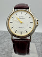 Giulio Valentino Quartz (JDM) – Flat Two-Tone Dress Watch, 34.7 mm – Only 7.2 mm High