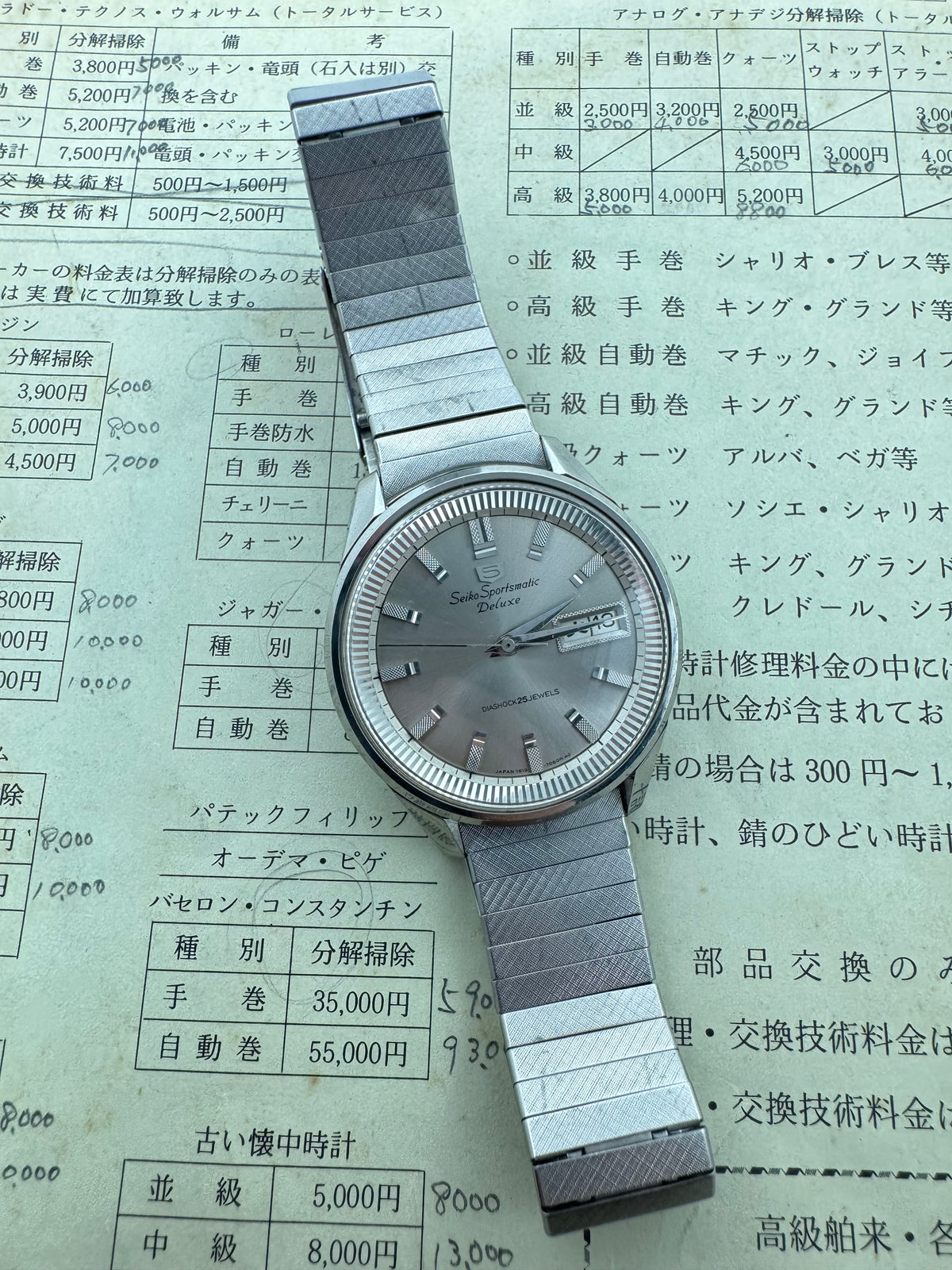 Seiko Sportsmatic Deluxe 7619-7010 - March 1966 - Diashock 25 Jewels, fluted bezel - Original band - freshly serviced