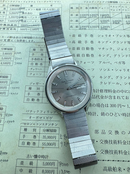 Seiko Sportsmatic Deluxe 7619-7010 - March 1966 - Diashock 25 Jewels, fluted bezel - Original band - freshly serviced