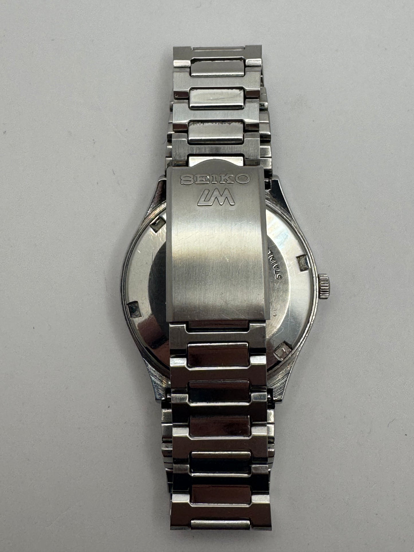 Seiko LM / Lord Matic Ref. 5606-5170, blaues Zifferblatt, originales LM-Stahlband, Mai 1974