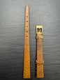 Vintage NOS Lizard Leather Strap in Honey Brown, 10 mm – also suitable for fixed lugs (clip-on clasp), with Box (Japan)