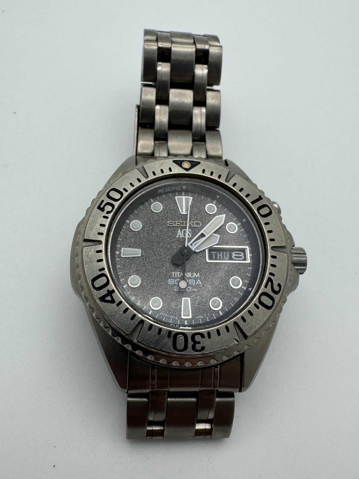 Seiko AGS Titanium Scuba 200 m – Réf. 5M43-0B70 – avril 1996 – fraîchement révisée