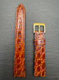 Seiko leather strap DE79 18 mm – crocodile embossing, brown (JDM - new)