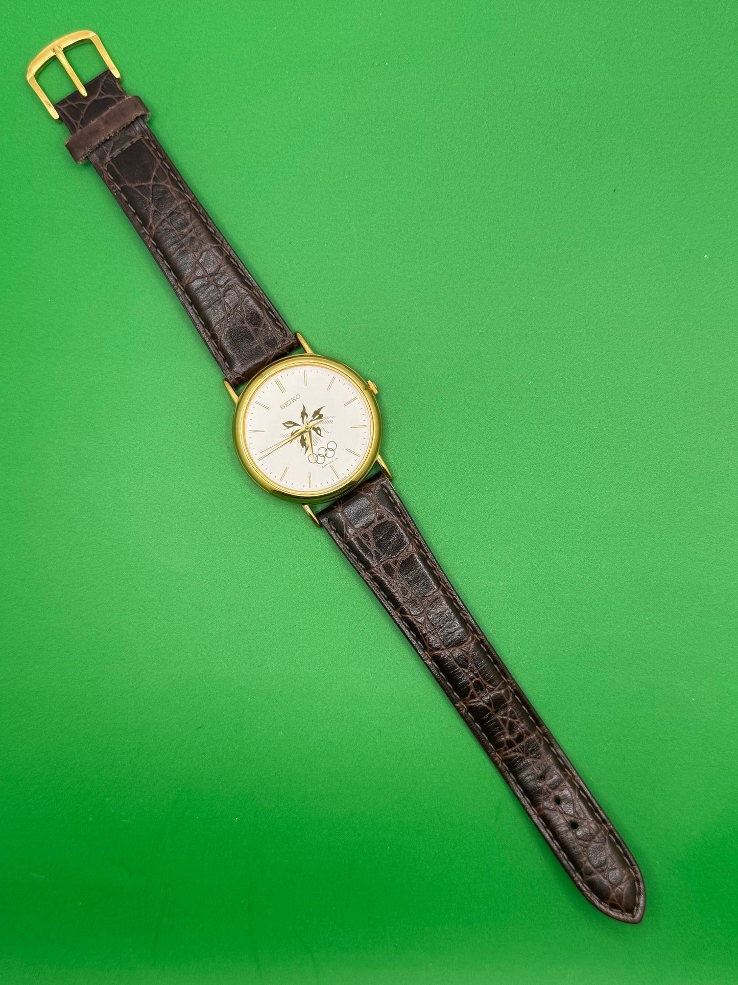 Seiko Nagano Olympic Commemorative Watch 1998 – Ref. 7N21-8A00 – Olympic Rings Dial – produziert Oktober 1997