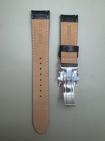 Original Seiko leather strap RS05C20BK (20-18) – folding clasp (JDM)