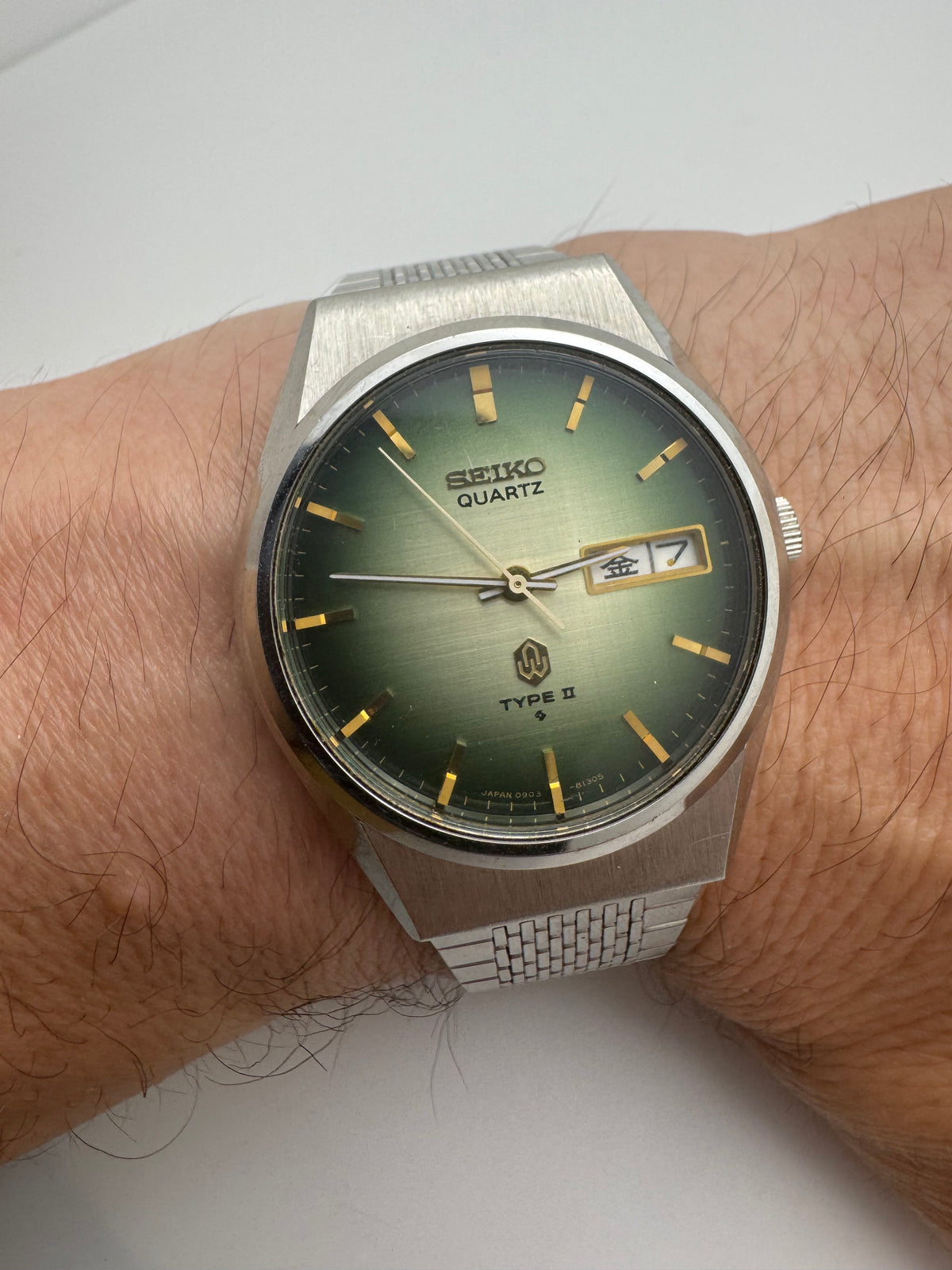 Seiko Type II Quarz Réf. 0903-8120 – Cadran vert – Novembre 1976 – révisée