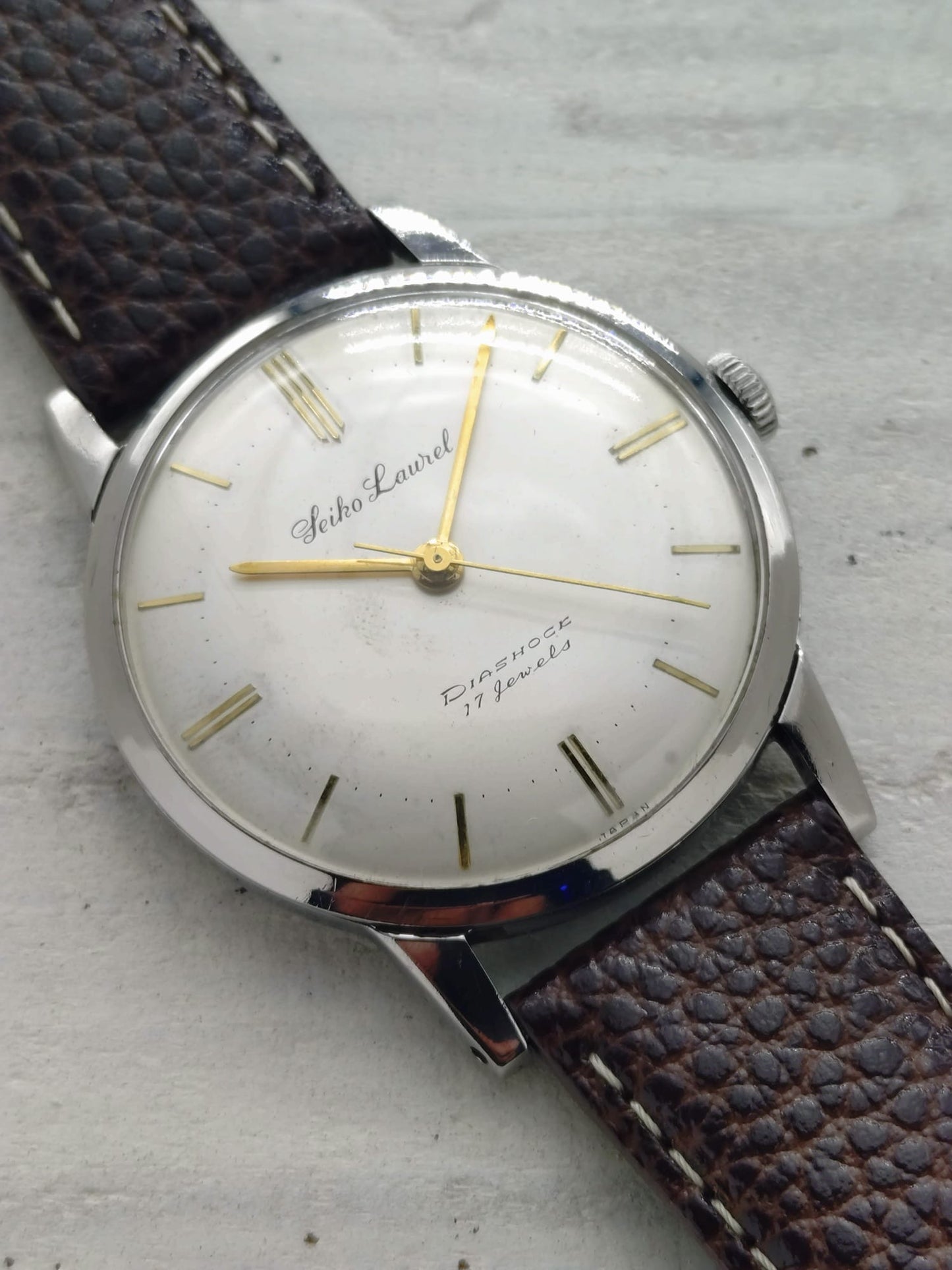 Seiko Laurel Diashock 17 Jewels – N87003 – späte 1950er, Handaufzug, revidiert