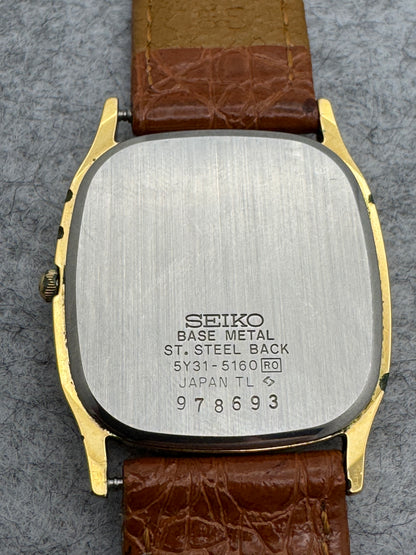 Seiko Galaxy Quartz Ref. 5Y31-5160 – July 1989 – Cushion Case with Guilloche Dial