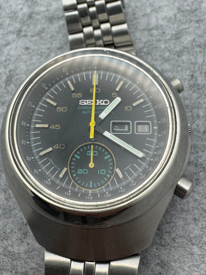 Seiko Automatic Chronograph - Cal. 6139 - Black Dial - Arabic/English Day-Date - Vintage 1970s