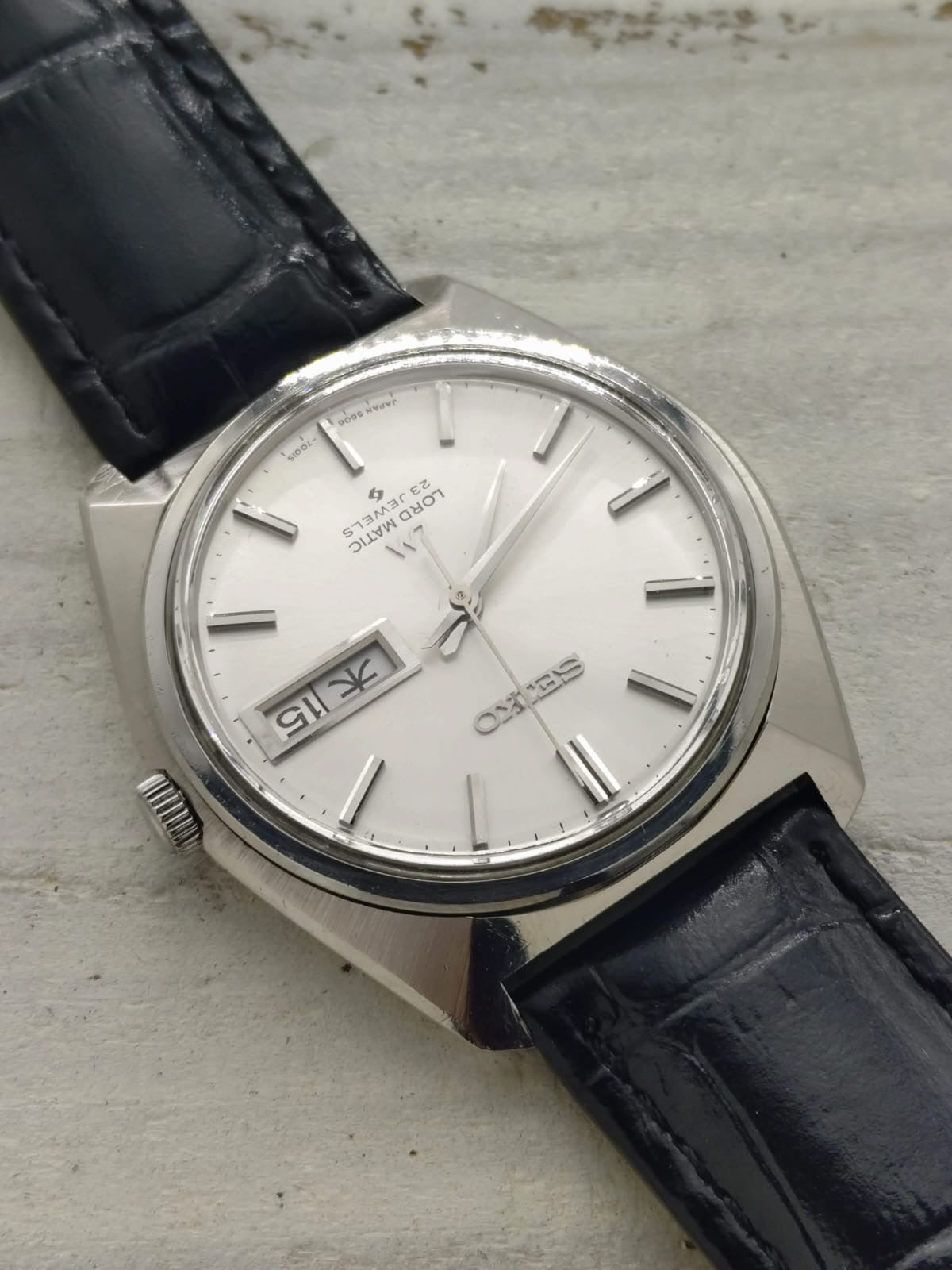 Seiko Lord Matic 5606-7000 – Calibre 5606A, 23 rubis, Suwa Seikosha – Boîtier monocoque – Octobre 1969 – fraîchement révisée