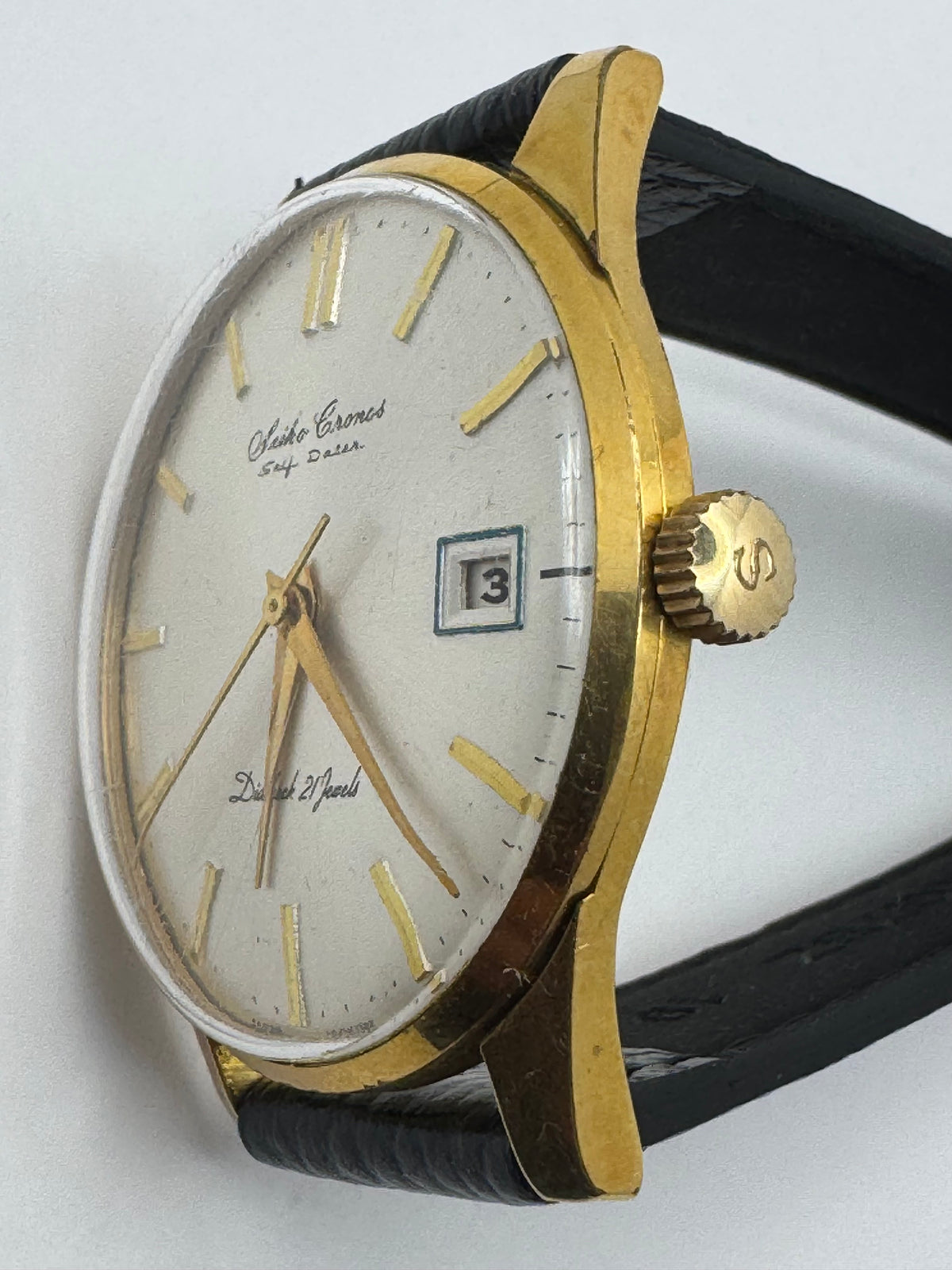 Seiko Cronos Self Dater – Réf. J15016E – Mouvement Cronos, 21 rubis, remontage manuel – Daini Seikosha, 1963 – récemment révisée