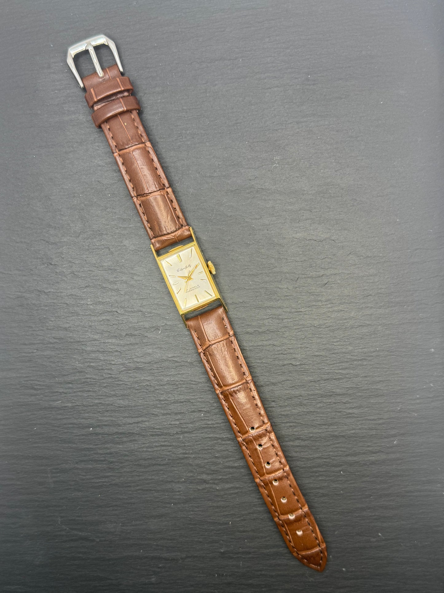 Citizen Heli J61401 (März 1964) – Tank-Style Damenuhr – vergoldet – frisch revidiert