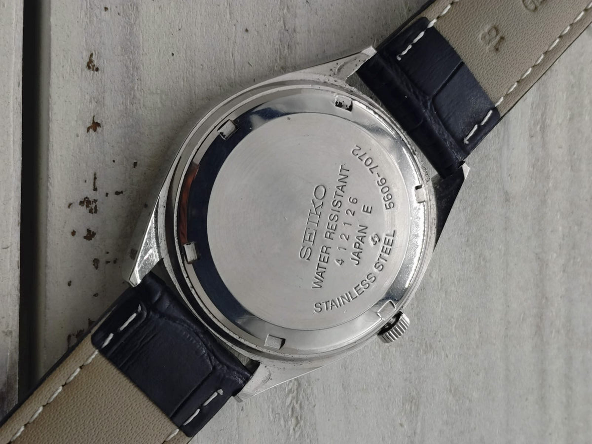 Seiko Lord Matic 5606-7072 – Caliber 5606A, 23 jewels, Suwa Seikosha – matte silver dial – January 1974 – freshly serviced