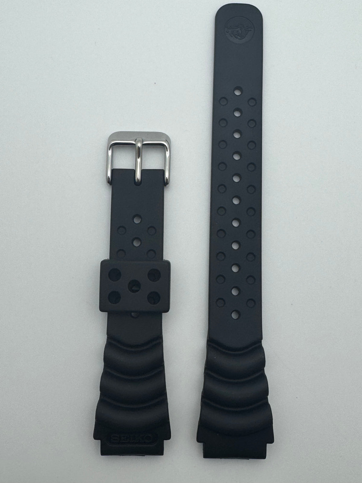 Bracelet de montre Seiko Diver d'origine DB71BP (18–16 mm) – noir (JDM)