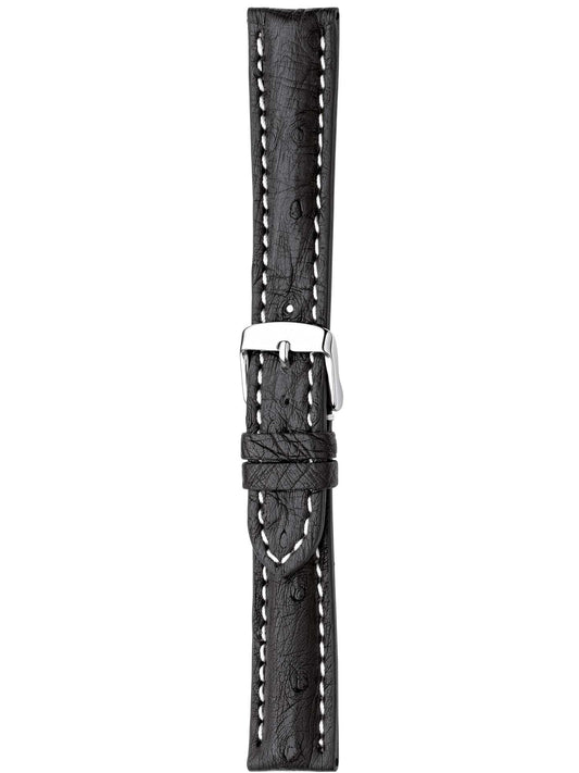 Herzog Strauss-Chrono Lederarmband Schwarz