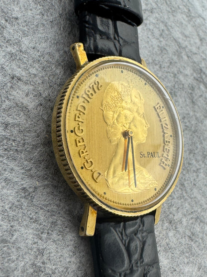 Orient Coin Watch I120-46101 – Cal. 12040, 21 Jewels Manual Wind – Coin Dial St Paul's Cathedral – 1970s