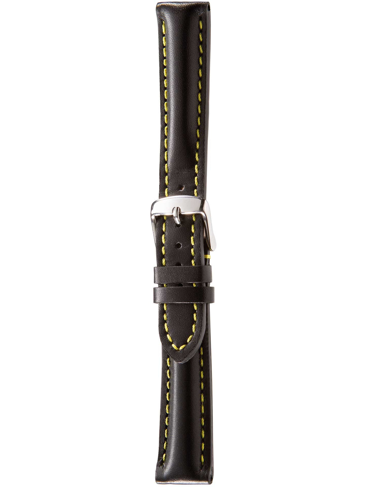 Herzog Swiss-Chrono I Lederarmband Schwarz-Gelb