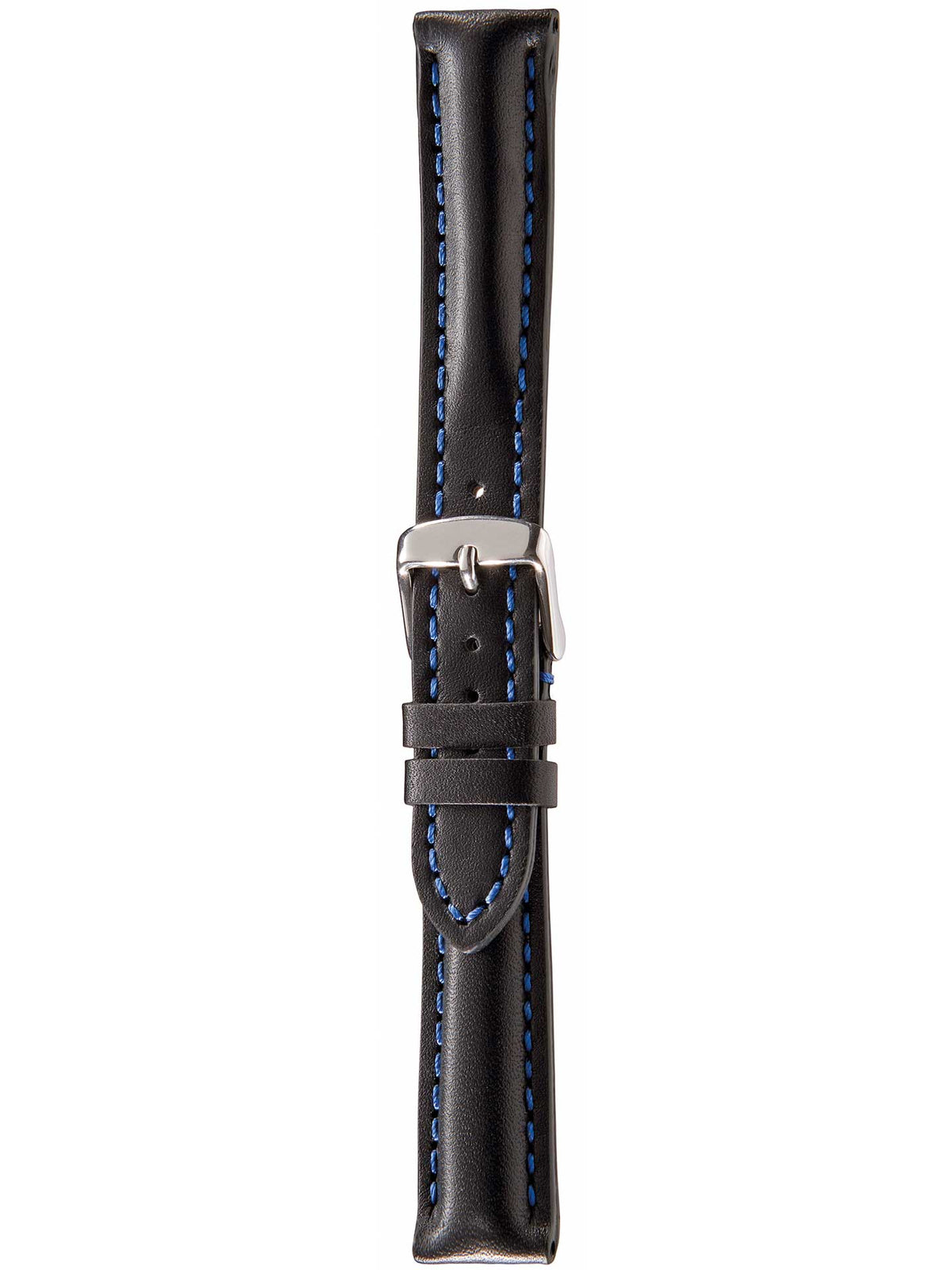 Herzog Swiss-Chrono I Lederarmband Schwarz-Blau