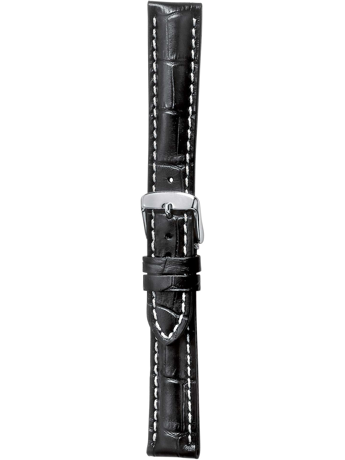 Herzog Swiss-Chrono II Lederarmband Schwarz