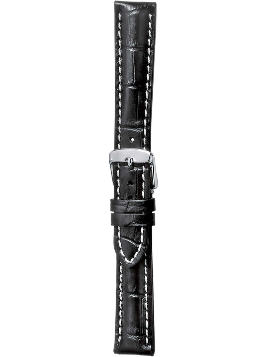 Herzog Swiss-Chrono II Lederarmband Schwarz