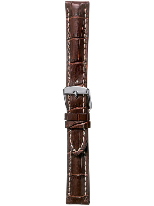 Herzog Swiss-Chrono II Lederarmband Dunkelbraun