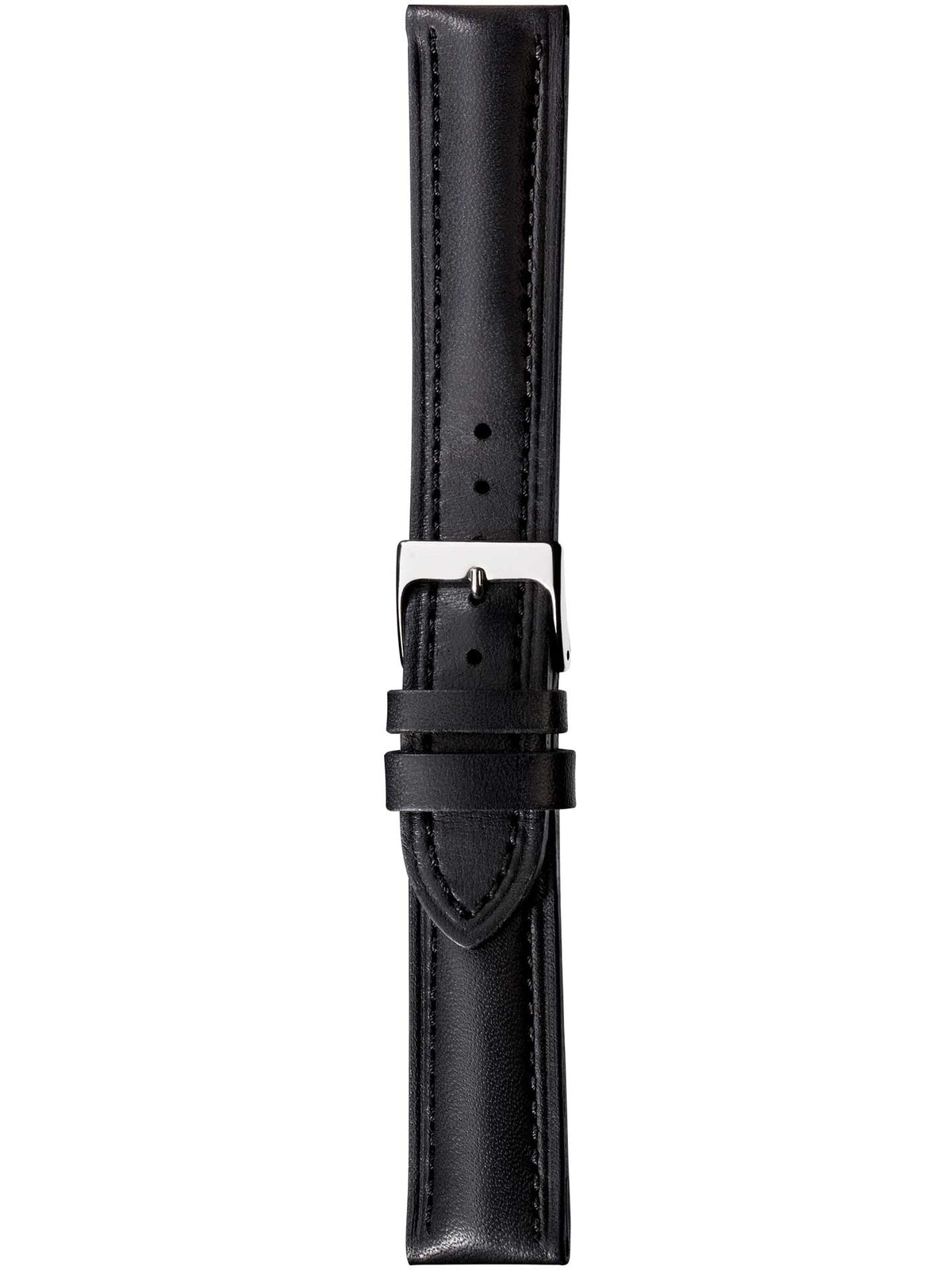 Herzog Italo-Chrono Lederarmband Schwarz