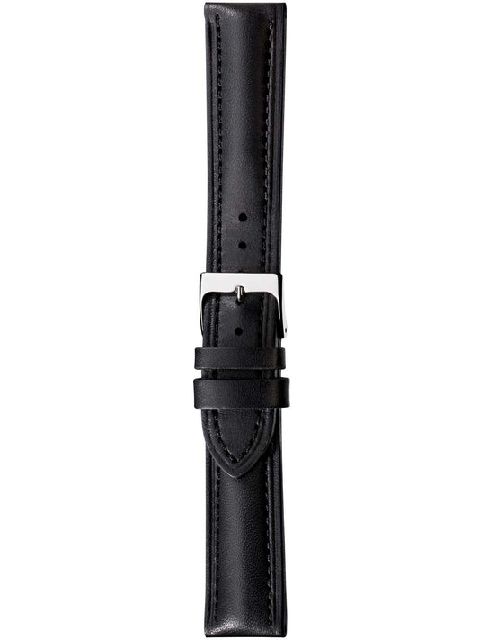 Herzog Italo-Chrono Lederarmband Schwarz