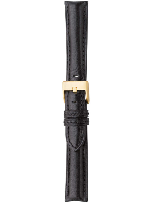 Herzog Ascot Lederarmband Schwarz