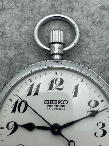 Montre de poche Seiko Precision Second Setting – Réf. 6110-0010T – Montre de service ferroviaire JNR – Shōwa 48 / 1973