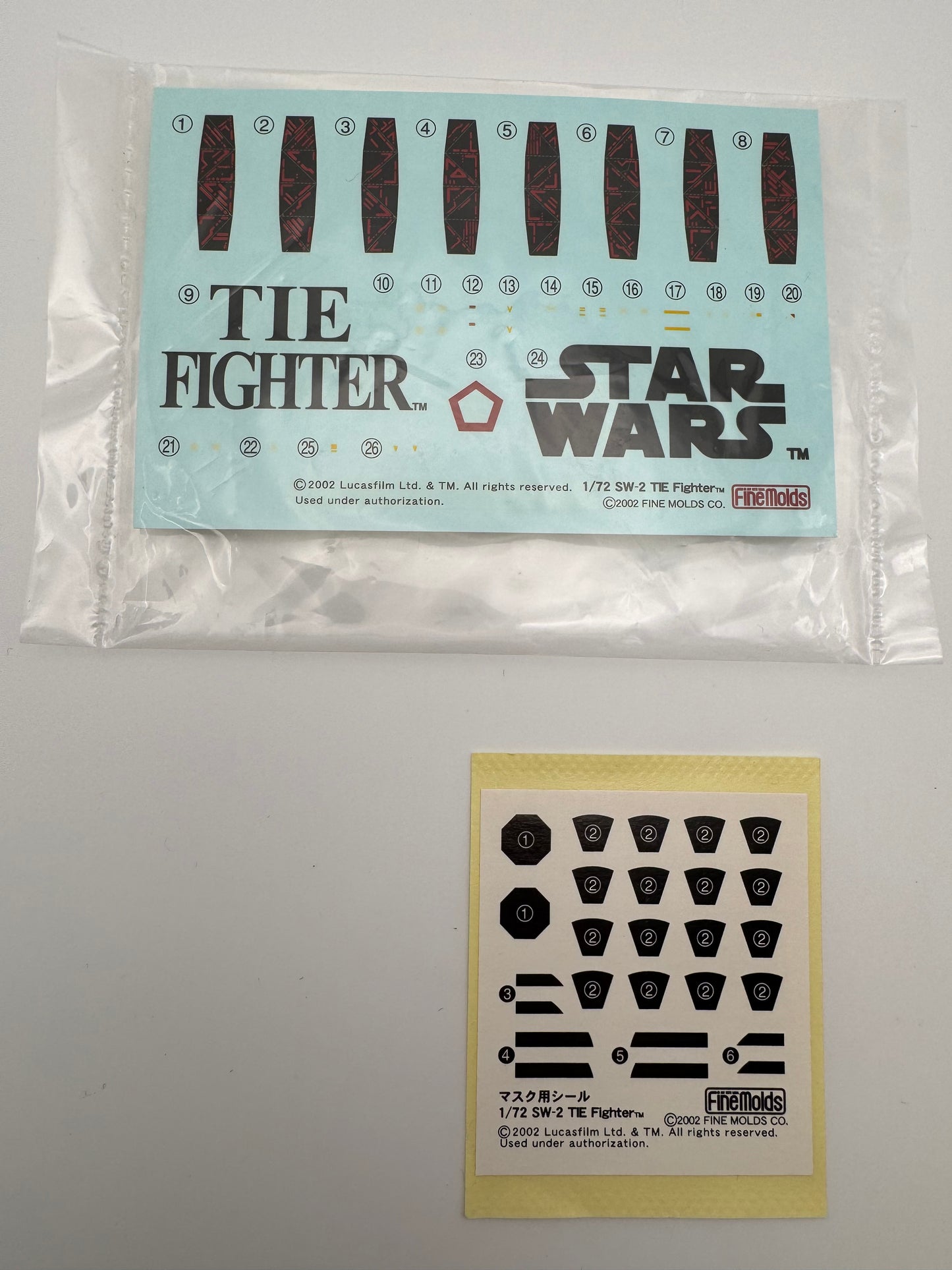 Fine Molds Star Wars TIE Fighter 1:72 Scale Model Kit (SW-2, 2002, Made in Japan)