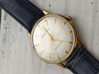 Seiko Crown « Diashock 21 Jewels » – Réf. J15003E – Calibre 560, remontage manuel – boîtier plaqué or, début des années 1960 – fraîchement révisée