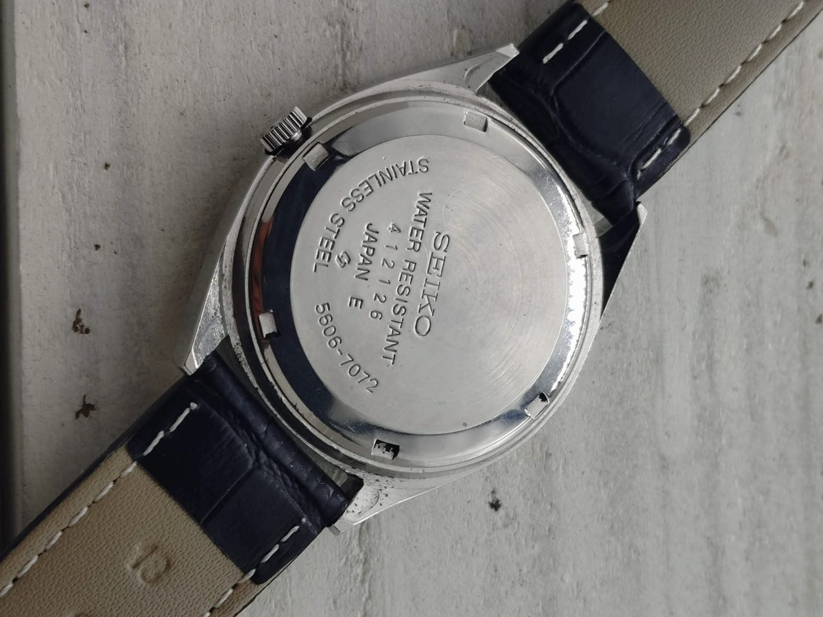 Seiko Lord Matic 5606-7072 – Caliber 5606A, 23 jewels, Suwa Seikosha – matte silver dial – January 1974 – freshly serviced
