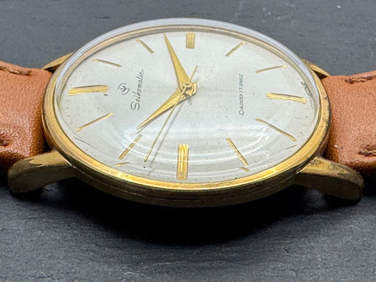 Seiko Seikomatic Ref. 15007DE, goldplattiert, frisch in Japan revidiert, mit NOS-Lederband, frühe 60er Jahre