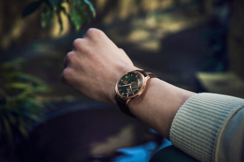 Seiko Presage HCB007J1 – Japanese Garden Open Heart, Roségold/Grün