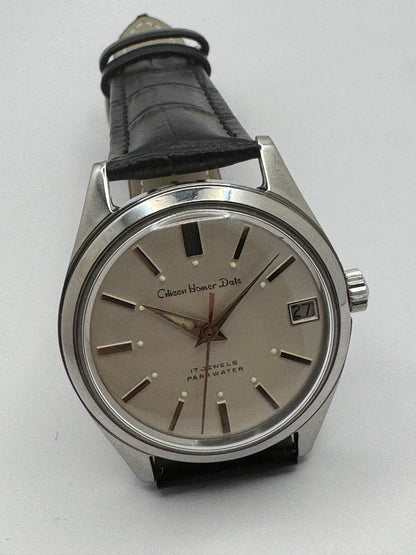 Citizen Homer Date « Parawater » – Réf. 63-1019 – Calibre Homer, 17 rubis, remontage manuel – Acier inoxydable – Mars 1969 – fraîchement révisée