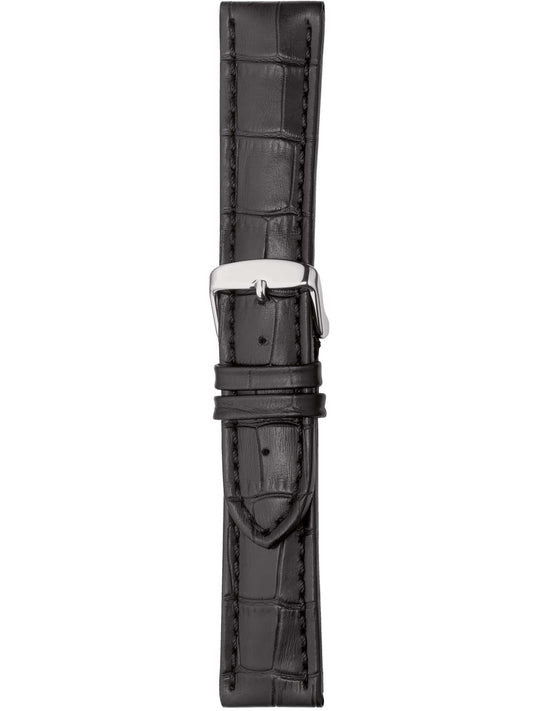 Herzog Big Size Print Lederarmband Schwarz
