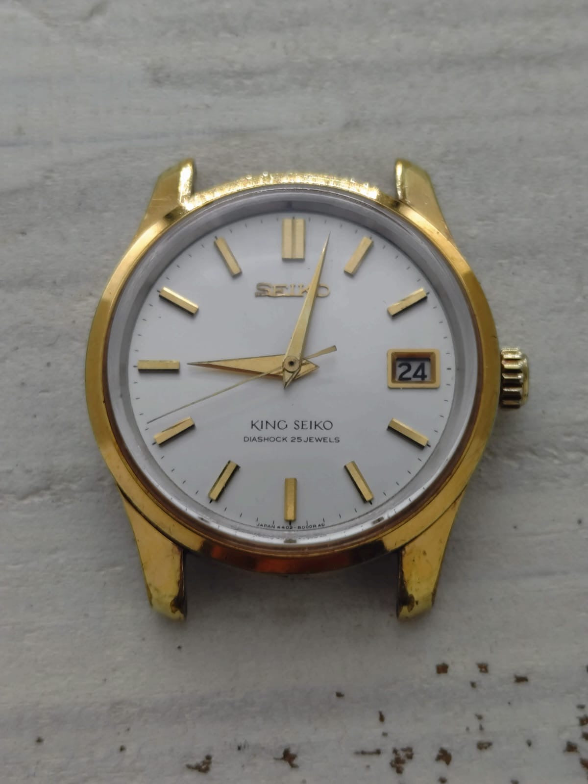 King Seiko 44KS – Ref. 4402-8000 – Caliber 4402A, manual wind with hacking seconds, Daini Seikosha – medallion case back – September 1966 – freshly serviced