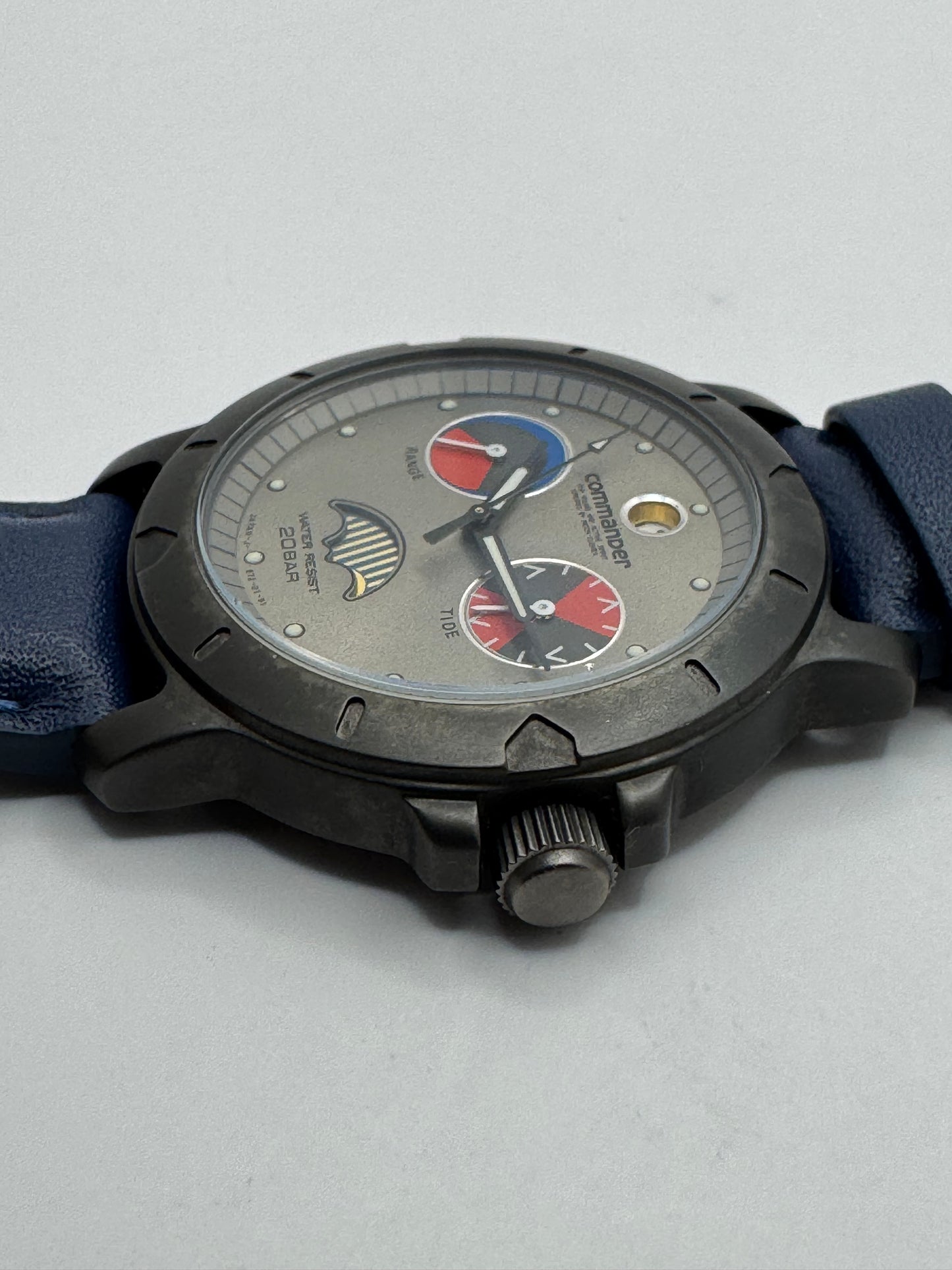 Ricoh Elemex „Commander" Multifunktion (1991) – Vintage Sport-Tool-Watch mit Tide-Indikator, Sonnen-Phasenanzeige und 20-BAR-Wasserdichtigkeit – Ref. 872001